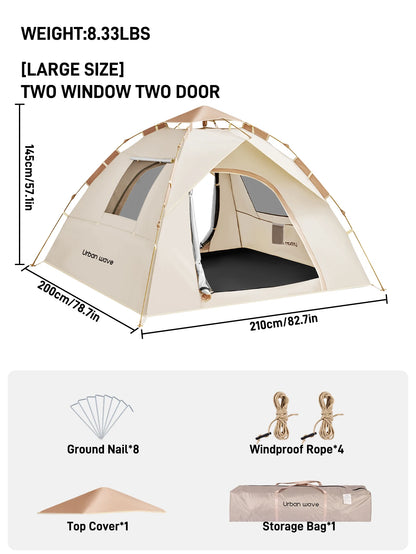 Automatic Pop-up Camping Tent, Windproof, Sunproof, and Waterproof, Portable and Foldable
