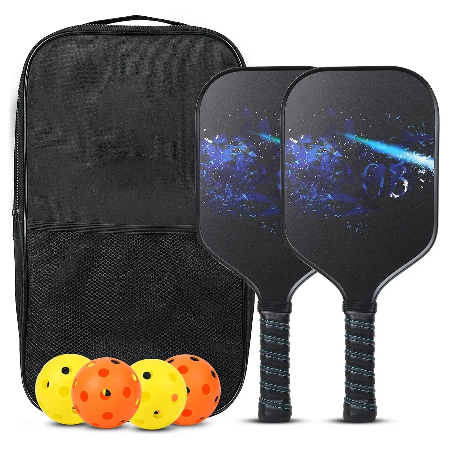 Pickleball Paddles Set Rackets Portable Racket Cover Carrying Bag Gift Kit USAPA Approved, Honeycomb Core 4 Balls