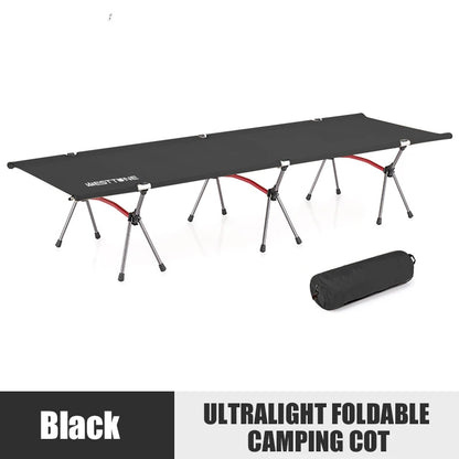 WESTTUNE Camping Cot with Leg Extenders Portable Folding Bed Ultralight