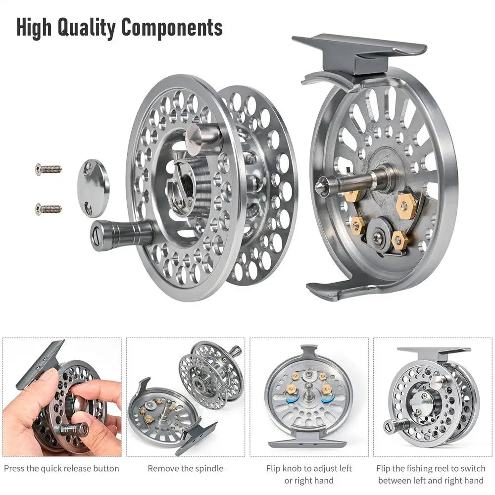 Fly Fishing Reel Saltwater Fishing Reel Fishing Gear Aluminum Alloy Reel For Freshwater Lake Stream Pond Fishing Fly Fishing