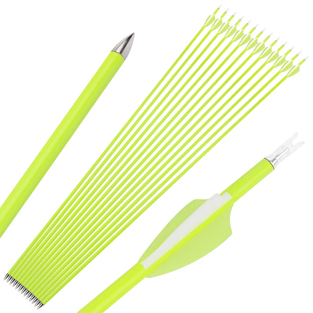 Mixed Carbon Arrows 12pcs 30/31 Inch Spine1500 ID4.2mm with 2 Inch Vanes