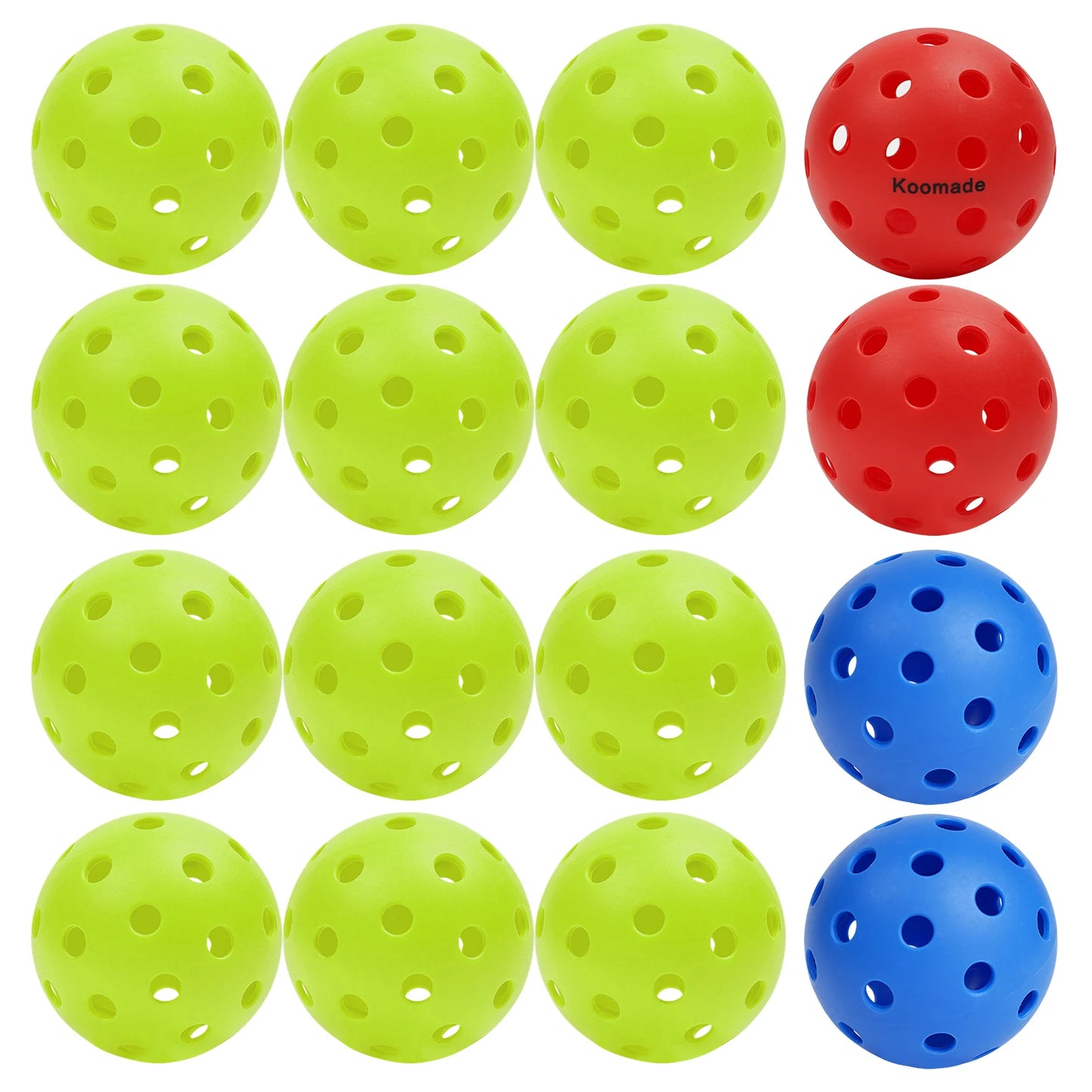 8/16pcs Pickleball Balls 40 Holes Colorful and Durable Pickleballs 74mm