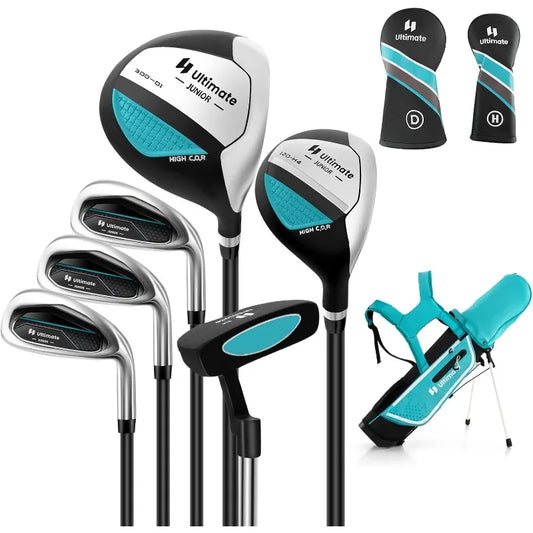 7 Pieces Junior Golf Club Set for Kids Age 11-13 Right Hand,  #1 Driver & #4 Hybrid