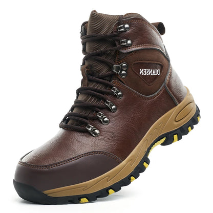 High Top Men Work Shoes Anti-Puncture Anti-smash   Slip Resistant Wate Resistant Hiking Boots
