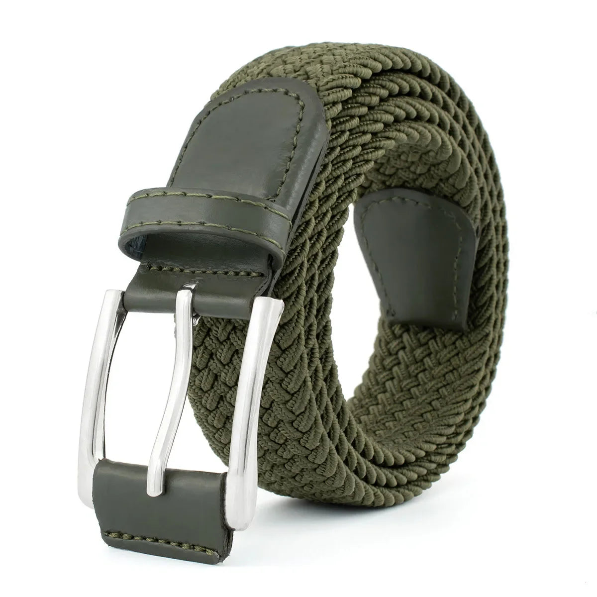Stretch Woven Breathable Alloy Pin Buckle Belt for Men Women