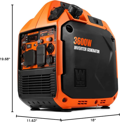 3600W Dual Fuel Portable Inverter Generator with CO Sensor, Quiet & RV Ready for Electronics