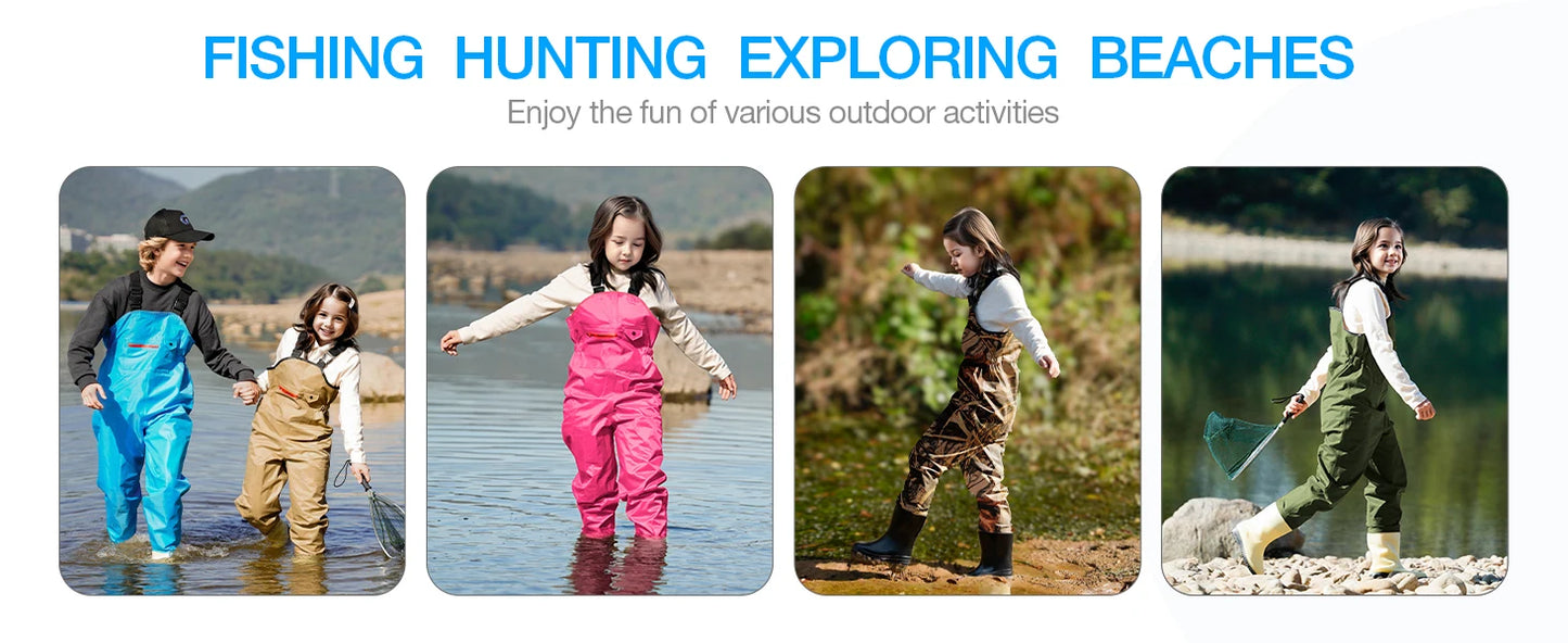 Chest Waders for Kids Waterproof Youth Waders for Hunting Fishing Waders with Boots for Children