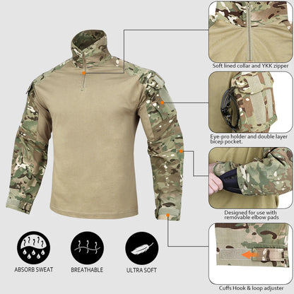 Shirt with Elbow Pads For Hunting  Tops  Tiger Stripes Shirts