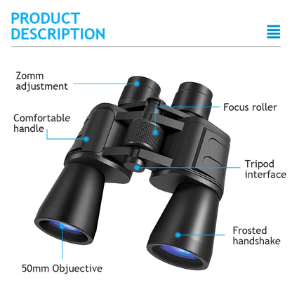 180x100 Zoom  Professional HD BAK4-Prism Powerful Binoculars Day Night Vision Long Range Outdoor Waterproof