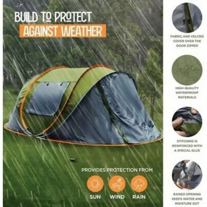 Camping Tent - 4-Person Easy Pop Up Tent Waterproof
