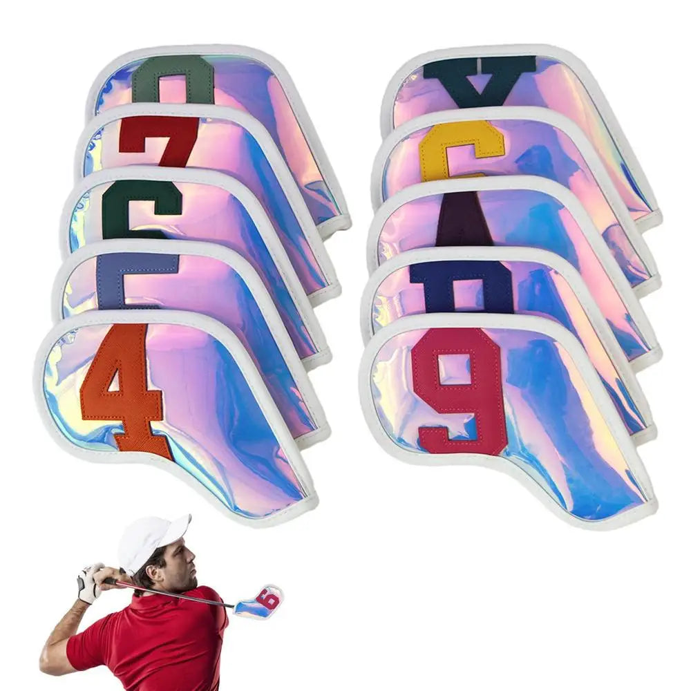 10pcs Golf Club Cover Driver Fairway Hybrid Waterproof Protector Set