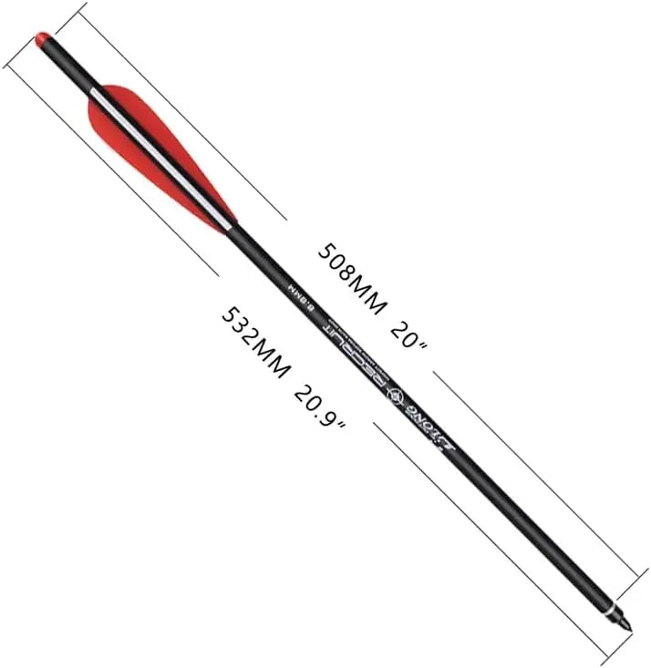Elong Crossbow Bolts 20 Inch Carbon with Hunting Broadheads 6 Pack,