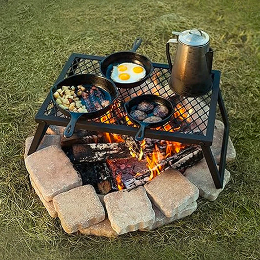 Heavy-duty bonfire grill, RV camping barbecue grill, firewood rack, kitchen shelf, barbecue grill,  outdoor camping