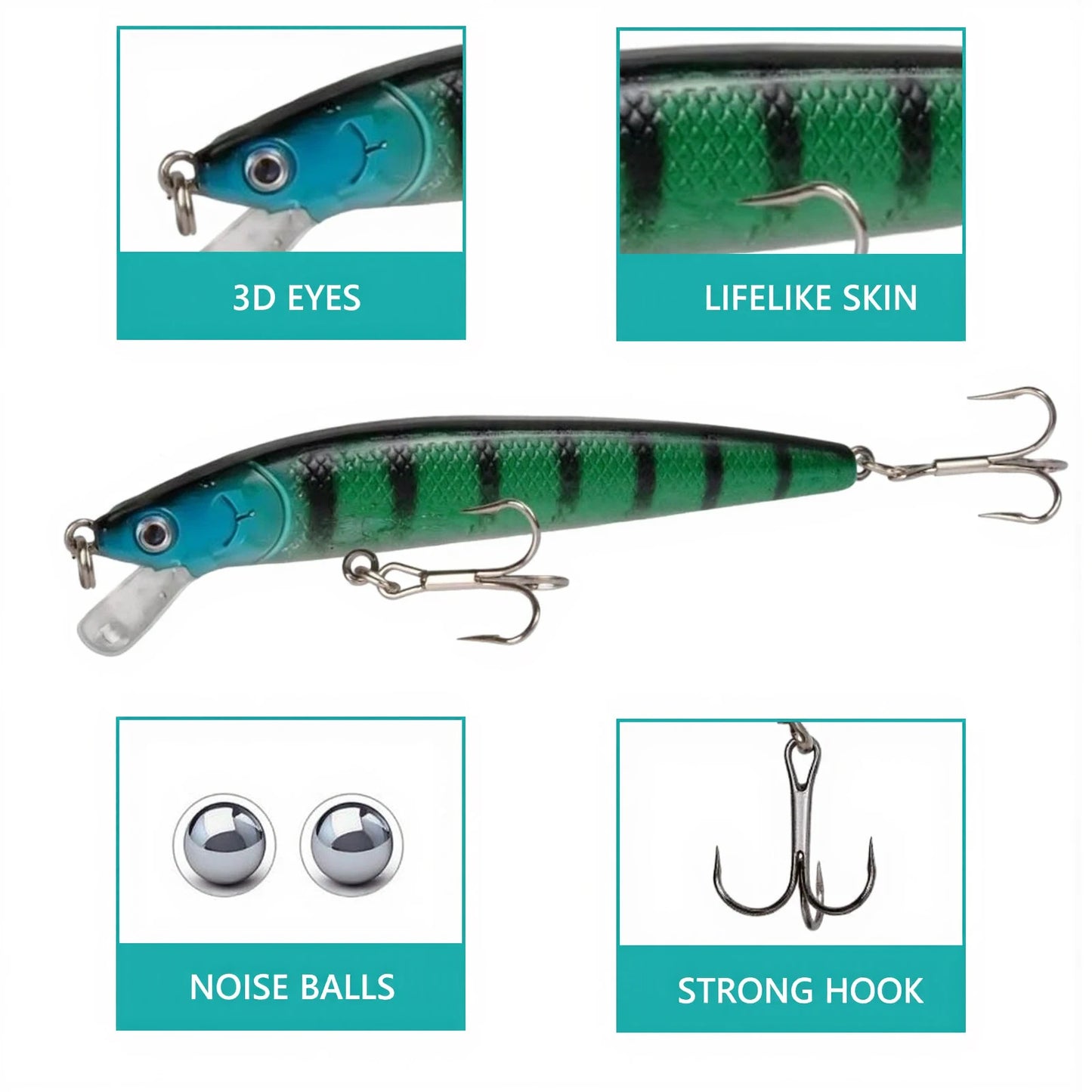10Pcs Long Tail Minnow Fishing Lure 10cm 9g Floating Hard Bait Artificial Wobbler Crankbait