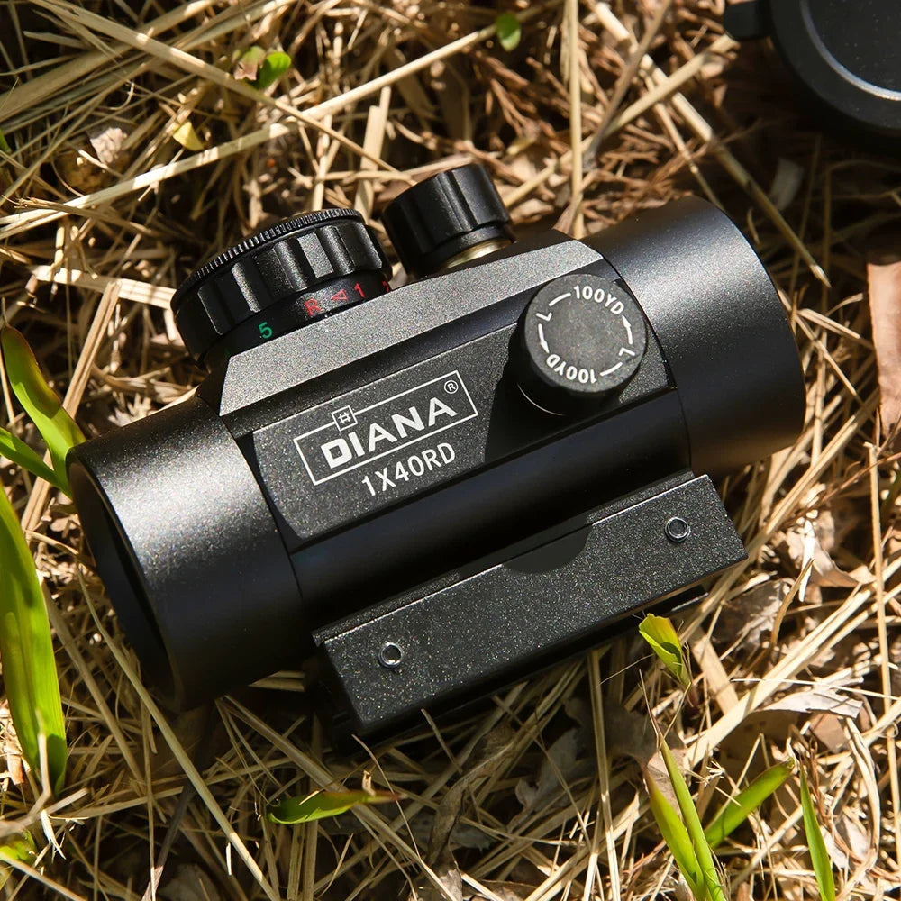 DIANA 1x40 Green Red Dot Scope Optics with 11/20mm Mount Outdoor Optical Tool Riflescope
