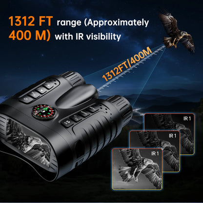 4K Night Vision Binoculars 8x Digital 400m Full Dark Infrared Night Vision for Hunting Camping Boating