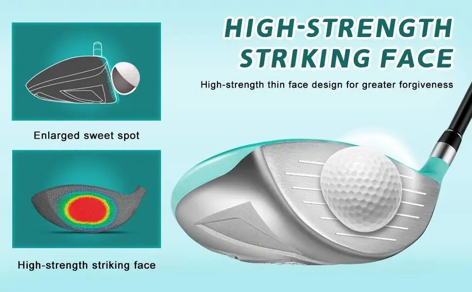 Women's 9/12 Pieces Complete Golf Club Set Thin Face Design 460cc Driver