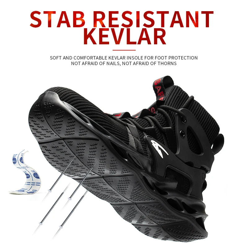 Fashionable breathable anti-smash and anti-puncture safety shoes