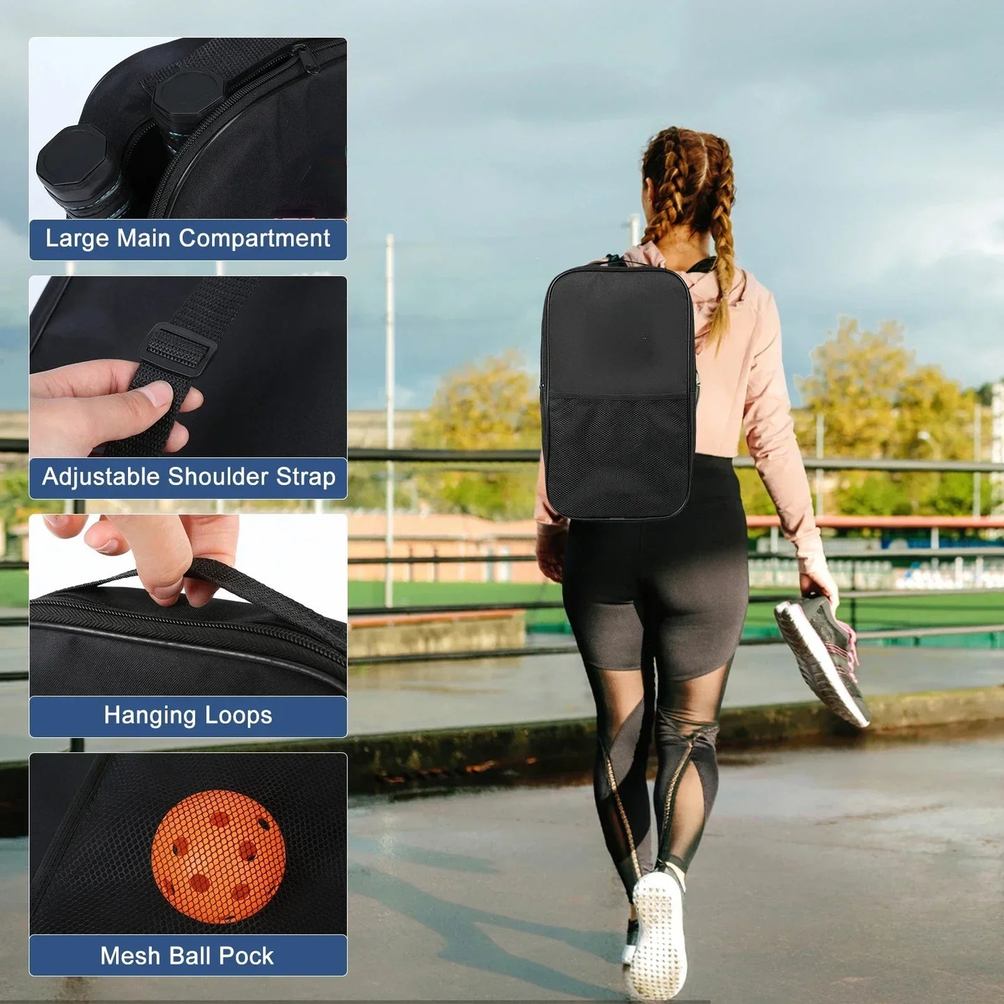 Pickleball Paddles Set Rackets Portable Racket Cover Carrying Bag Gift Kit USAPA Approved, Honeycomb Core 4 Balls