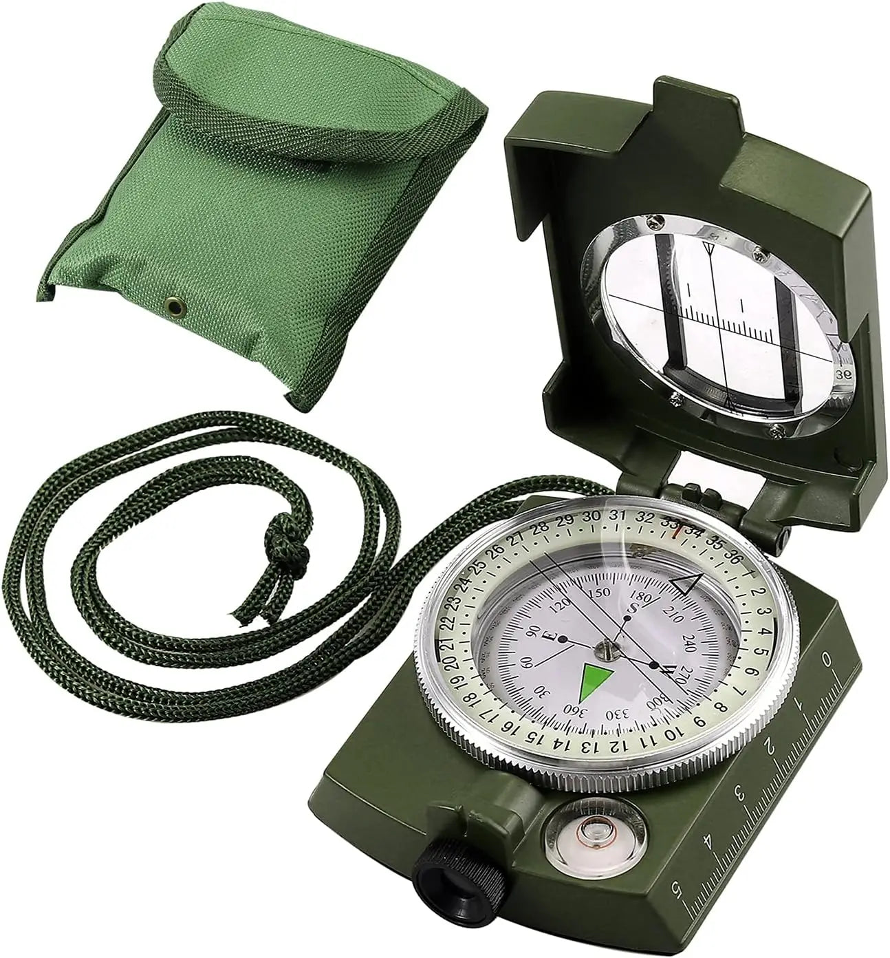 Compass, Military, Waterproof, Sighting, Bubble Levels, Carrying Bag,