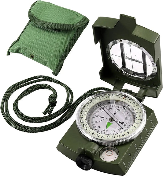 Compass, Military, Waterproof, Sighting, Bubble Levels, Carrying Bag,