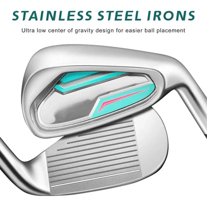 Women's 9/12 Pieces Complete Golf Club Set Thin Face Design 460cc Driver