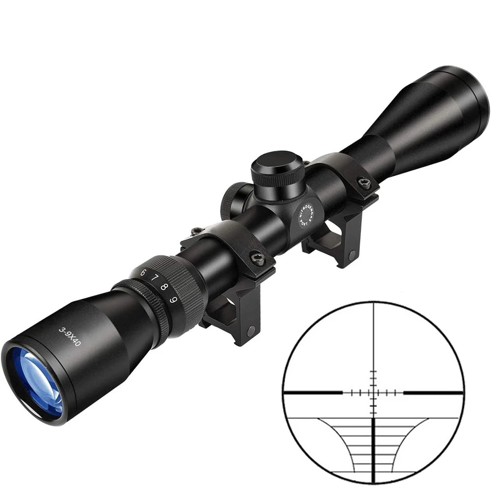 3-9X40 Hunting Deer  Rifle Scope Wire Mil Dot Reticle