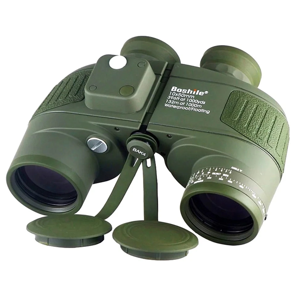 10x50 Binoculars with Rangefinder Compass BAK4 Prism FMC Lens eFogproof Waterproof Long Range