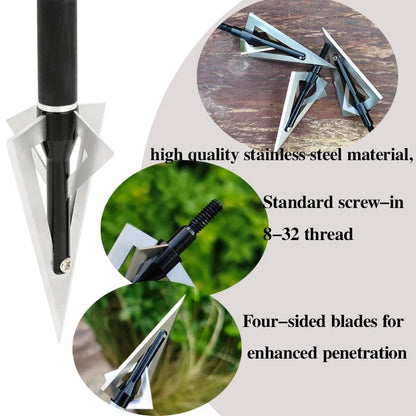 Archery Broadheads 12pcs 120grain Aluminum Steel Screw-in Arrowheads for Hunting
