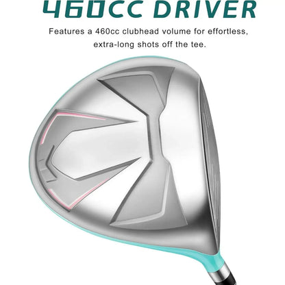 Women's 9/12 Pieces Complete Golf Club Set Thin Face Design 460cc Driver