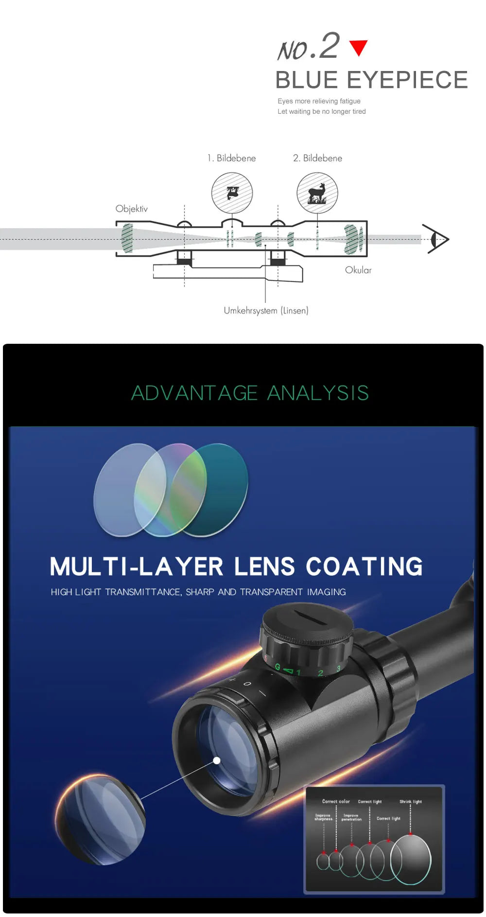 4-16x40 AO Tactical Scope Red Green Illuminated Hunting Sight with Mounts for 20mm Rail Long Range Scopes
