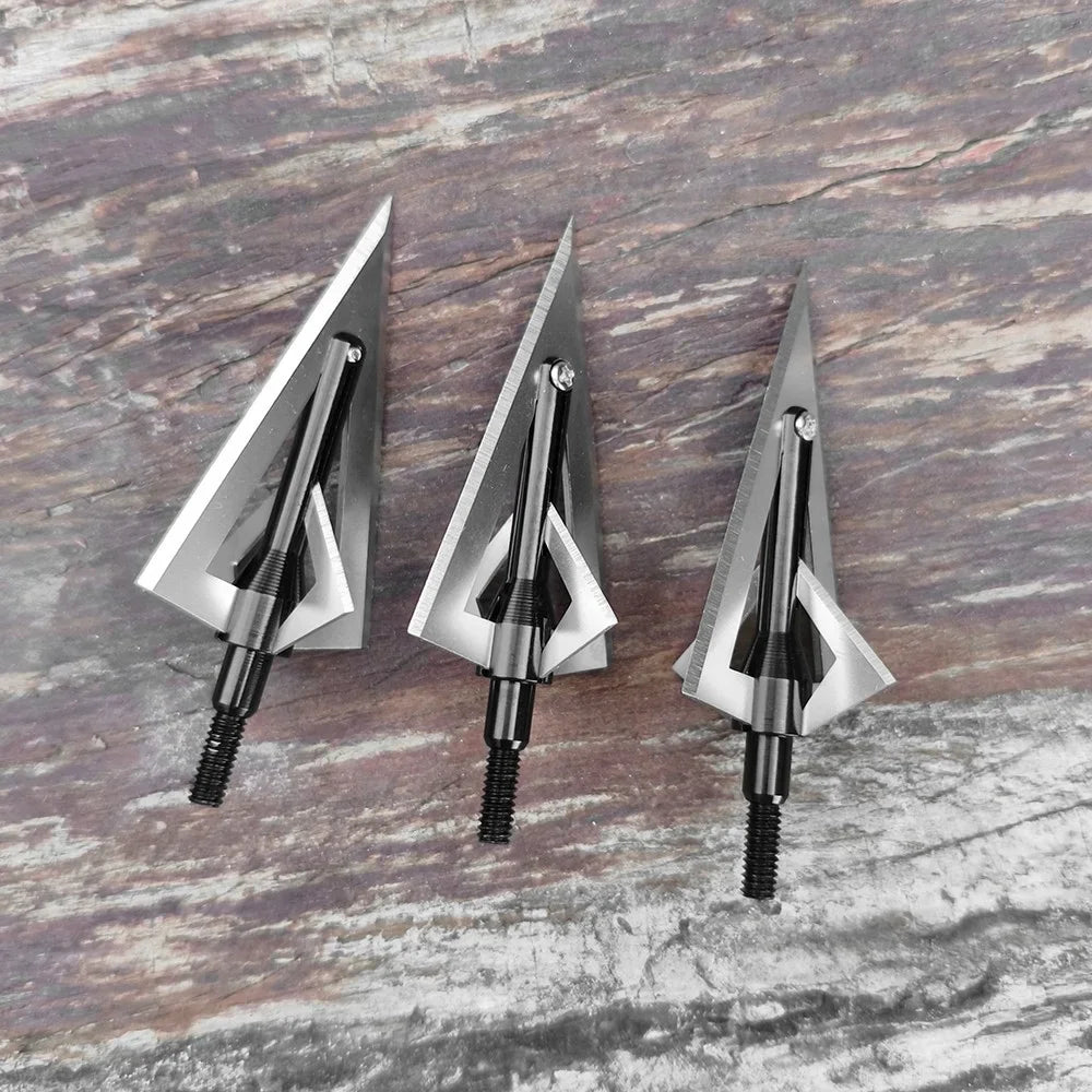 Archery Broadheads 12pcs 120grain Aluminum Steel Screw-in Arrowheads for Hunting