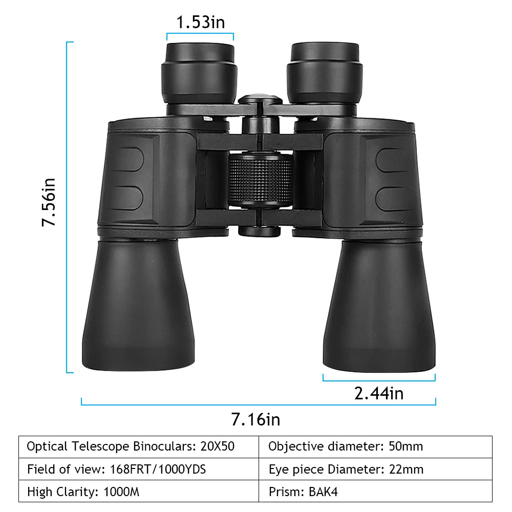 180x100 Zoom  Professional HD BAK4-Prism Powerful Binoculars Day Night Vision Long Range Outdoor Waterproof