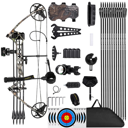 Compound Bow Package for Adults and Teens,0-70 Lbs 25"-31"