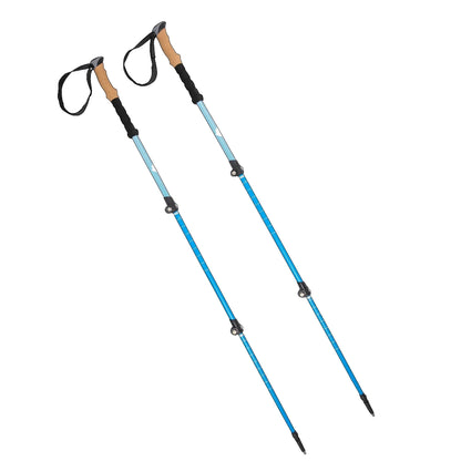 Lightweight Carbon Fiber Trekking Poles Quick Lock Adjustable - 2 Pack with Cork Grip