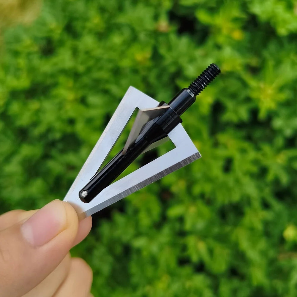 Archery Broadheads 12pcs 120grain Aluminum Steel Screw-in Arrowheads for Hunting