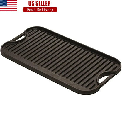 Dual Use Cast Iron Grill Griddle Cooking Surface
