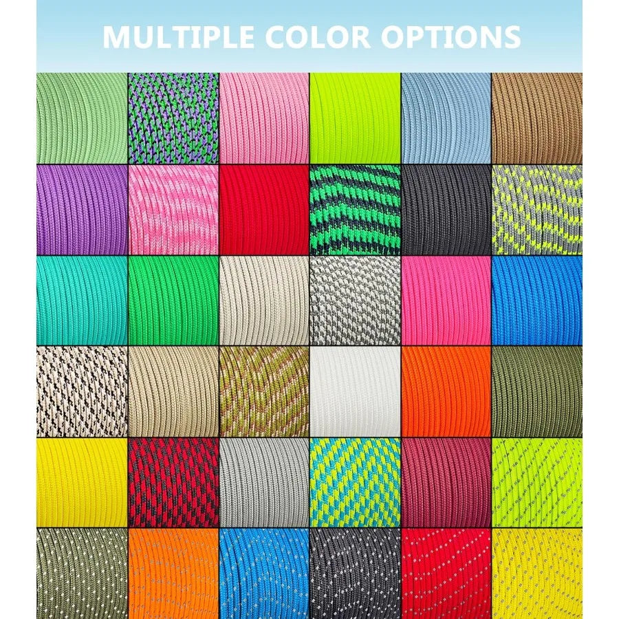 Paracord 240lb,  2mm Micro Utility Cord 3 Strand Parachute Spool Cord 100ft