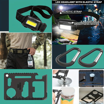 Ultimate Survival Gear Kit, 20-in-1 Emergency Survival Equipment & Tools,  for Camping, Hiking, and Outdoor Adventures