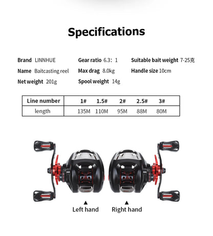 Baitcasting Reel BS2000 8.1:1 High Speed Spare Spool