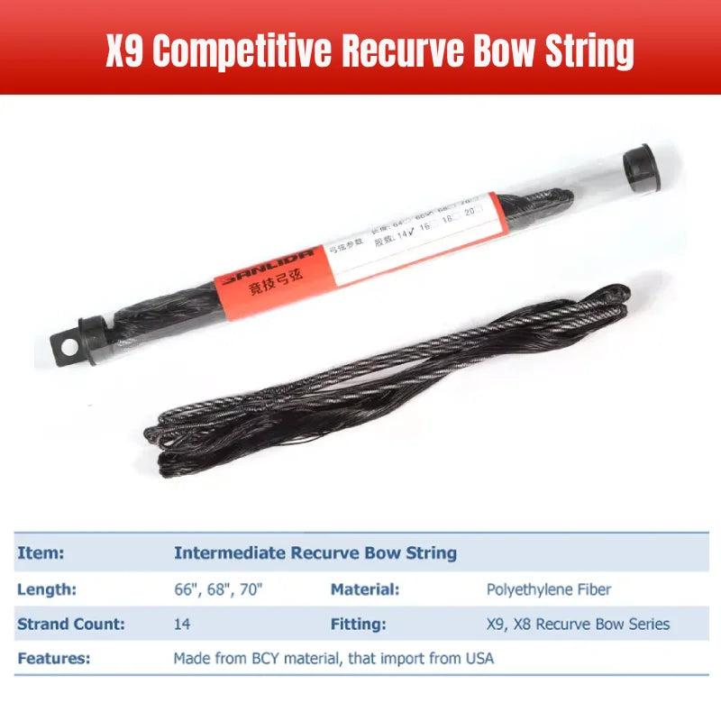 66" 68" 70" Archery Recurve Bow String Replacement Bowstring
