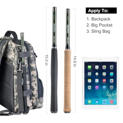 12Feet Rod Combo 24T 30T Carbon Fiber Backpacking Fly Fishing Kit with 30 Flies Tippet and Storage Bag