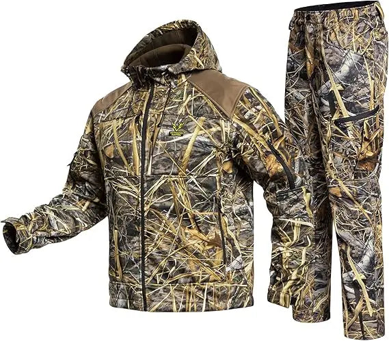 Quiet Hunting Suit Camouflage Softshell Hoodie Jacket  Men's
