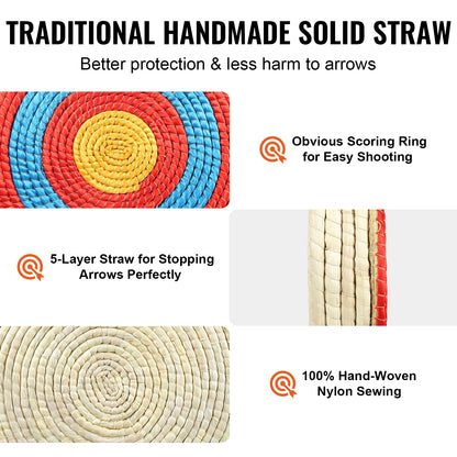 SucceBuy  20in Traditional Solid Straw Round Archery Target