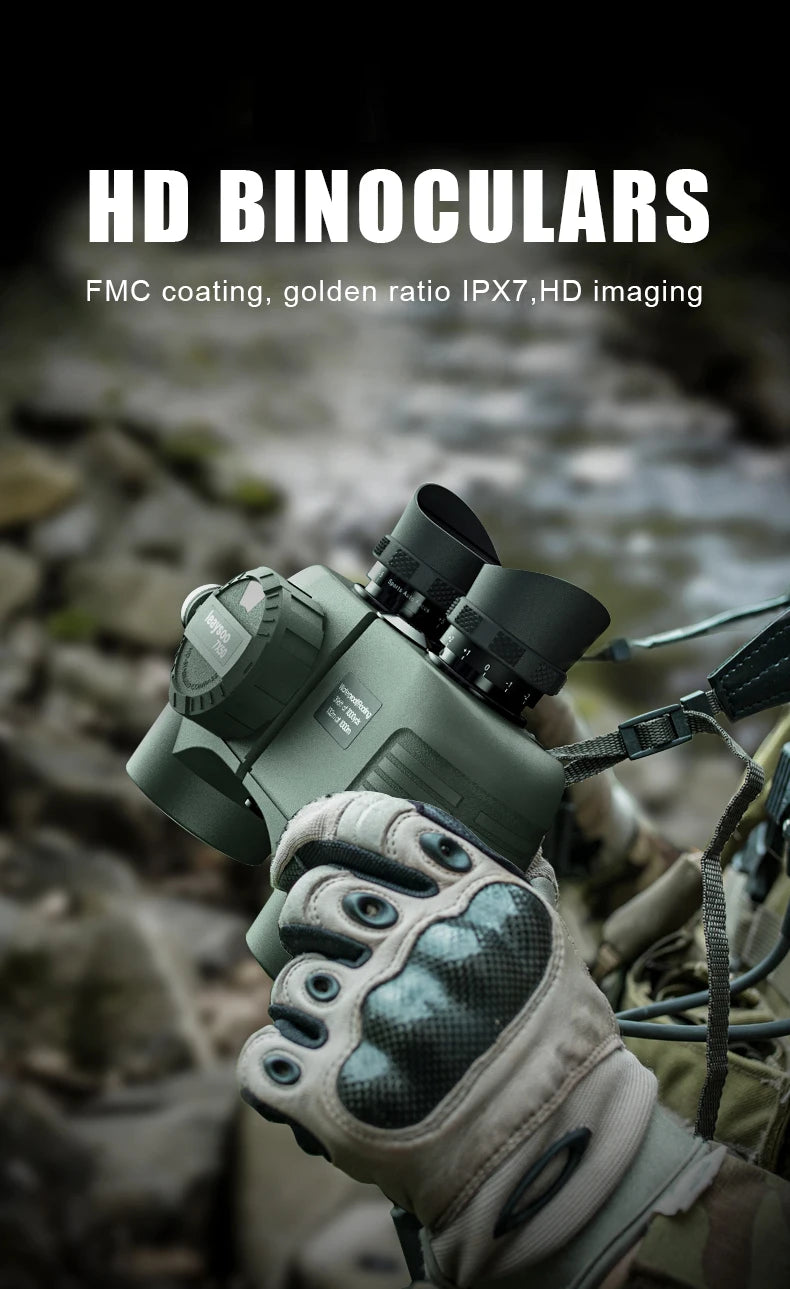 7x50 HD Binoculars High Power Low Light Night Vision Binoculares with Directional Compass Rangefinder