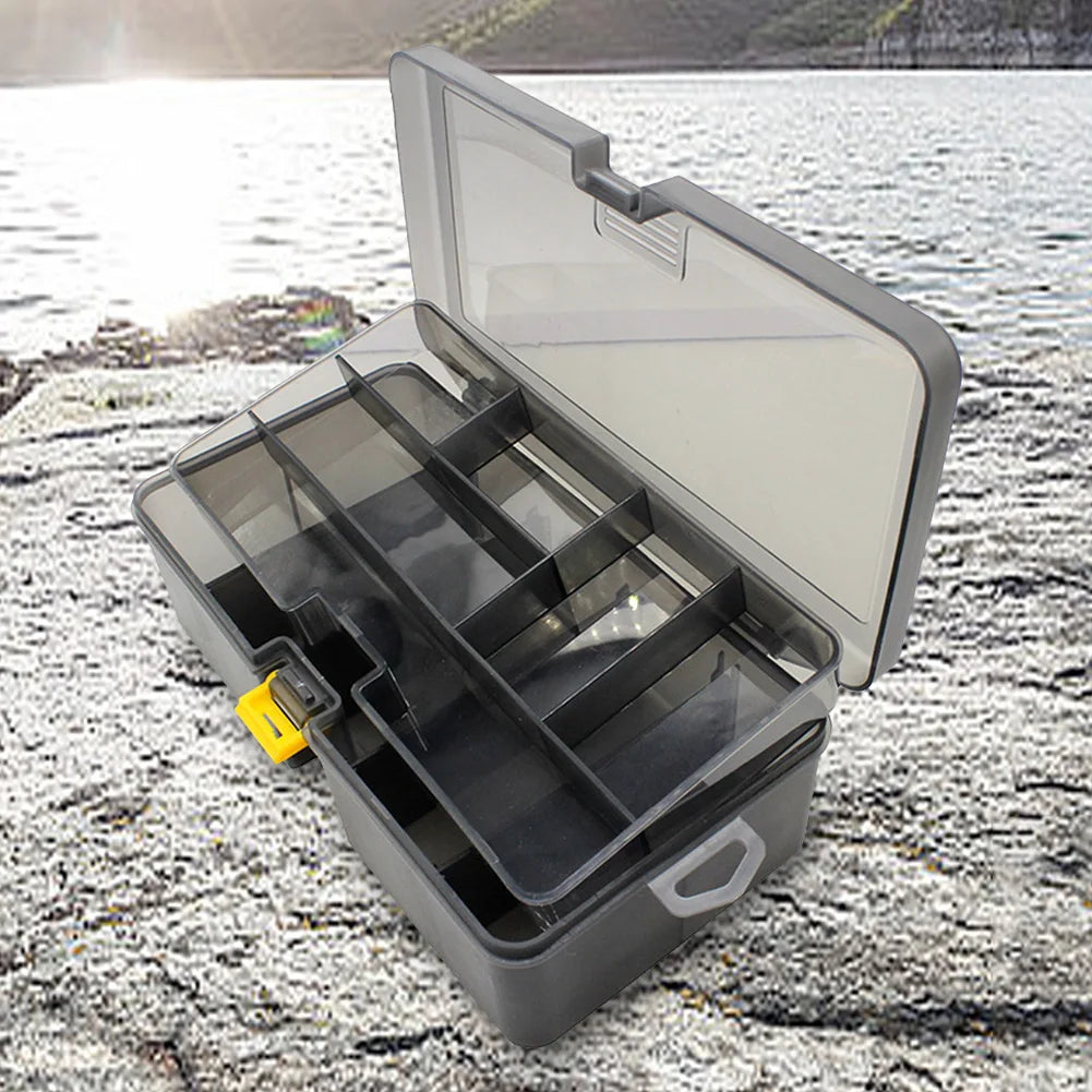Double Layer Fishing Box with Adjustable Dividers