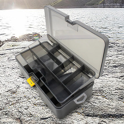 Double Layer Fishing Box with Adjustable Dividers