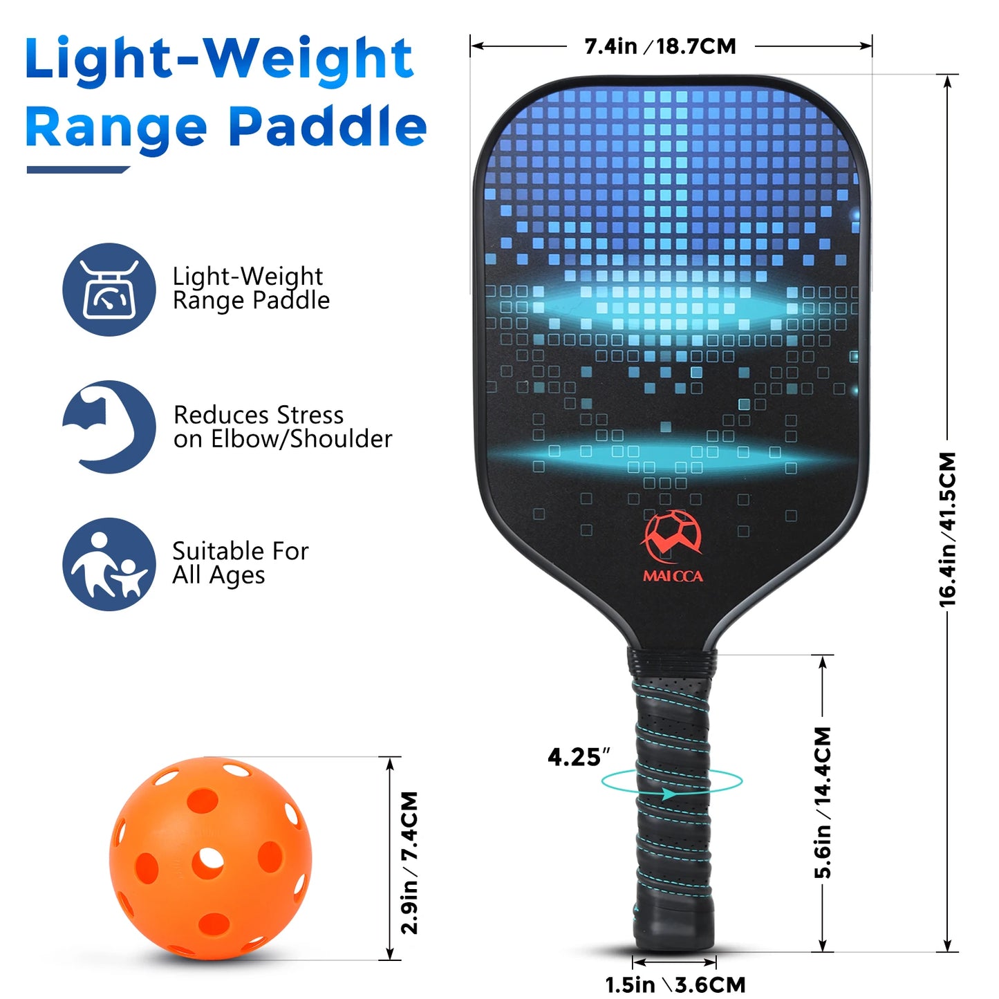 Pickleball Paddles Set Rackets Portable Racket Cover Carrying Bag Gift Kit USAPA Approved, Honeycomb Core 4 Balls