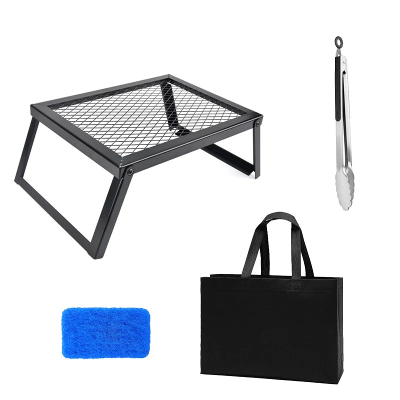 Heavy-duty bonfire grill, RV camping barbecue grill, firewood rack, kitchen shelf, barbecue grill,  outdoor camping