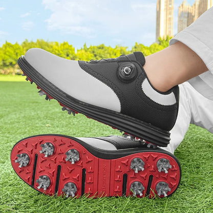 Professional Spiked Men Golf Shoes Waterproof Microfiber Anti-collision
